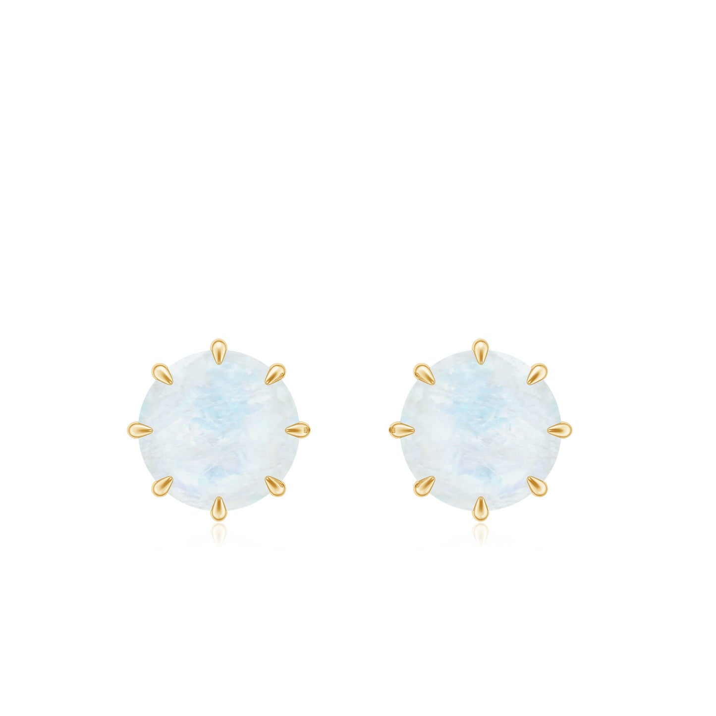 Real 0.7 Carat Moonstone Stud Earrings with Screw Back