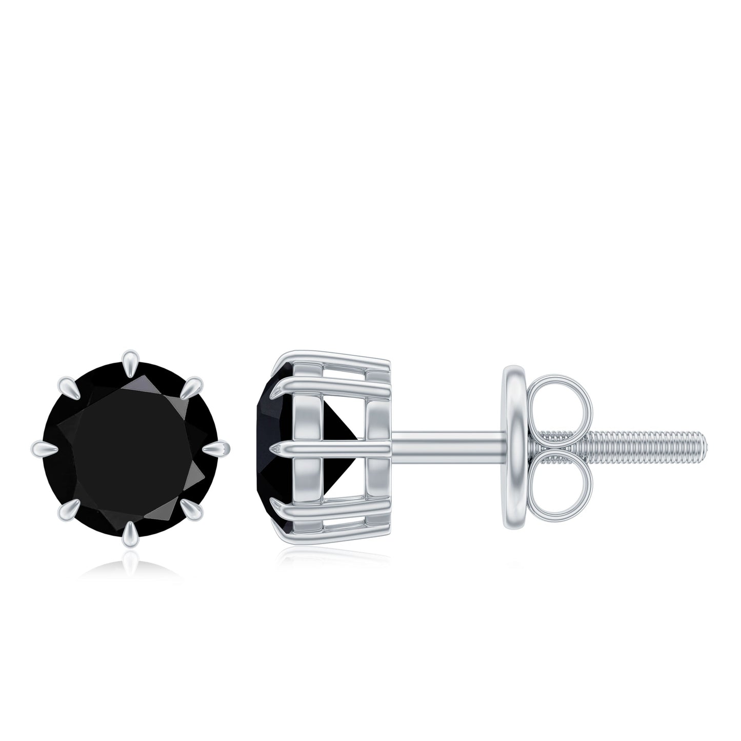 Solitaire 5MM Lab Created Black Diamond Stud Earrings