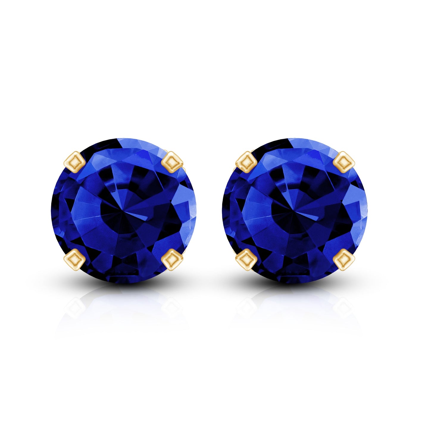 Lab Grown Blue Sapphire Vintage Stud Earrings with Certificate