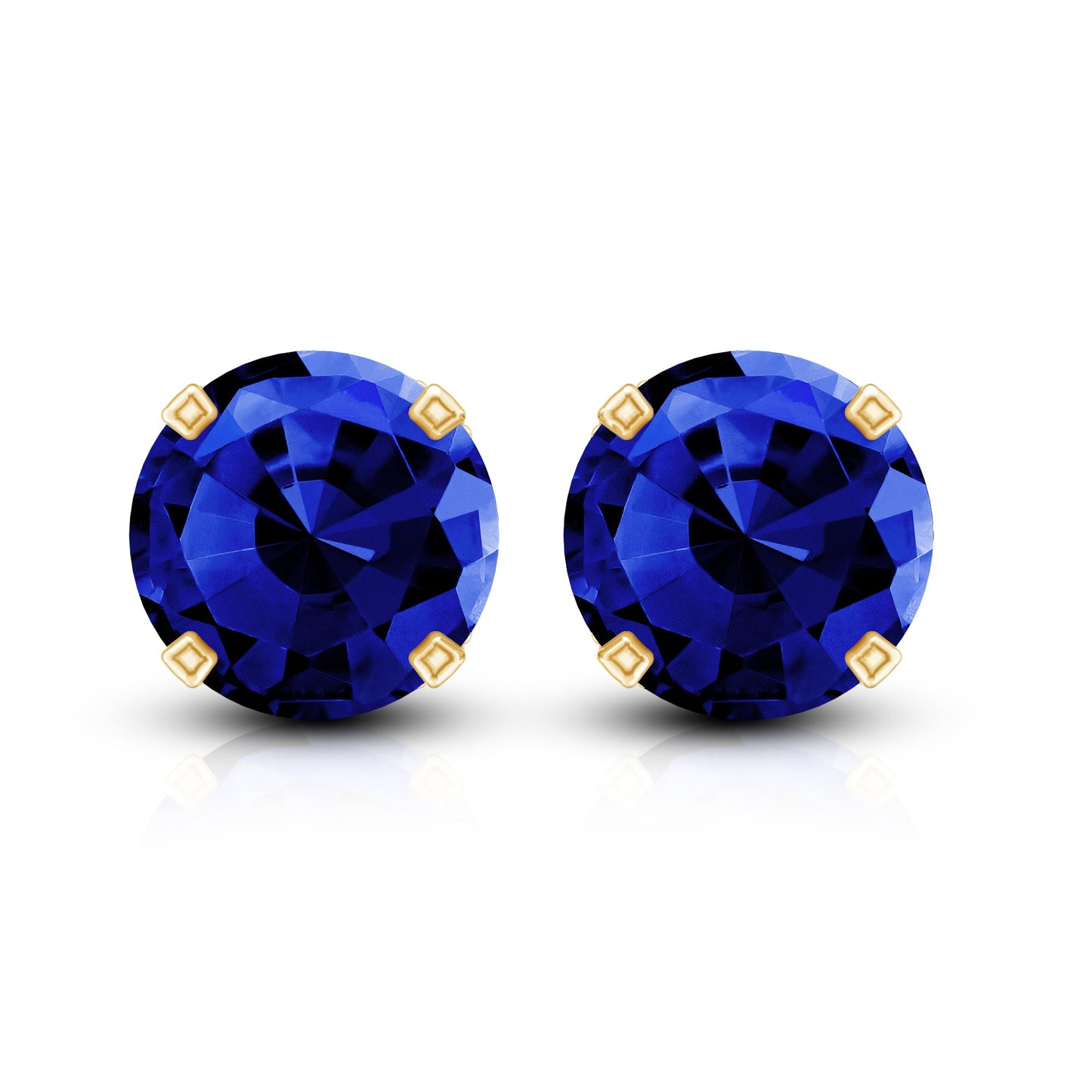 Lab Grown Blue Sapphire Vintage Stud Earrings with Certificate