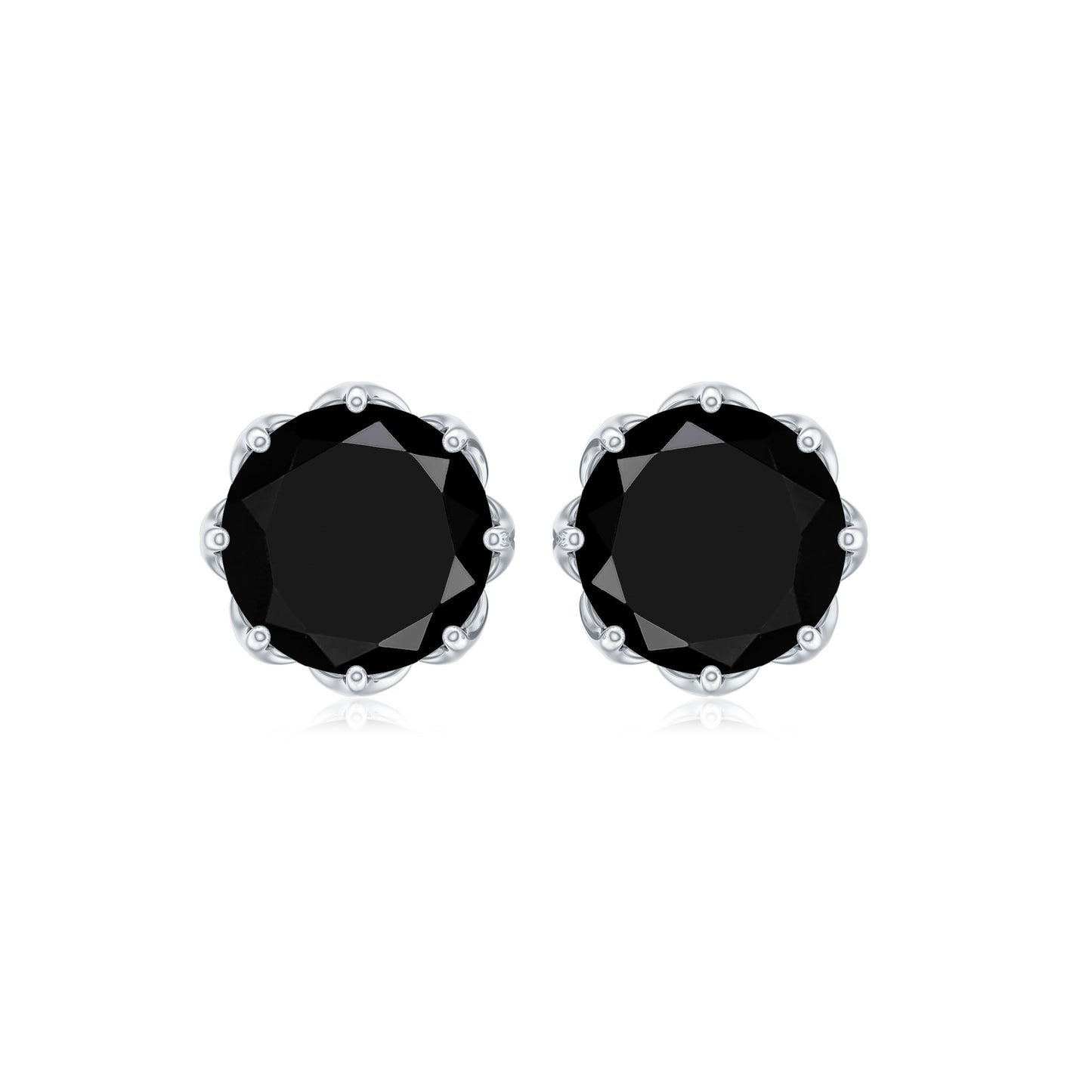 Natural 7mm Black Onyx Earrings with Screw Back