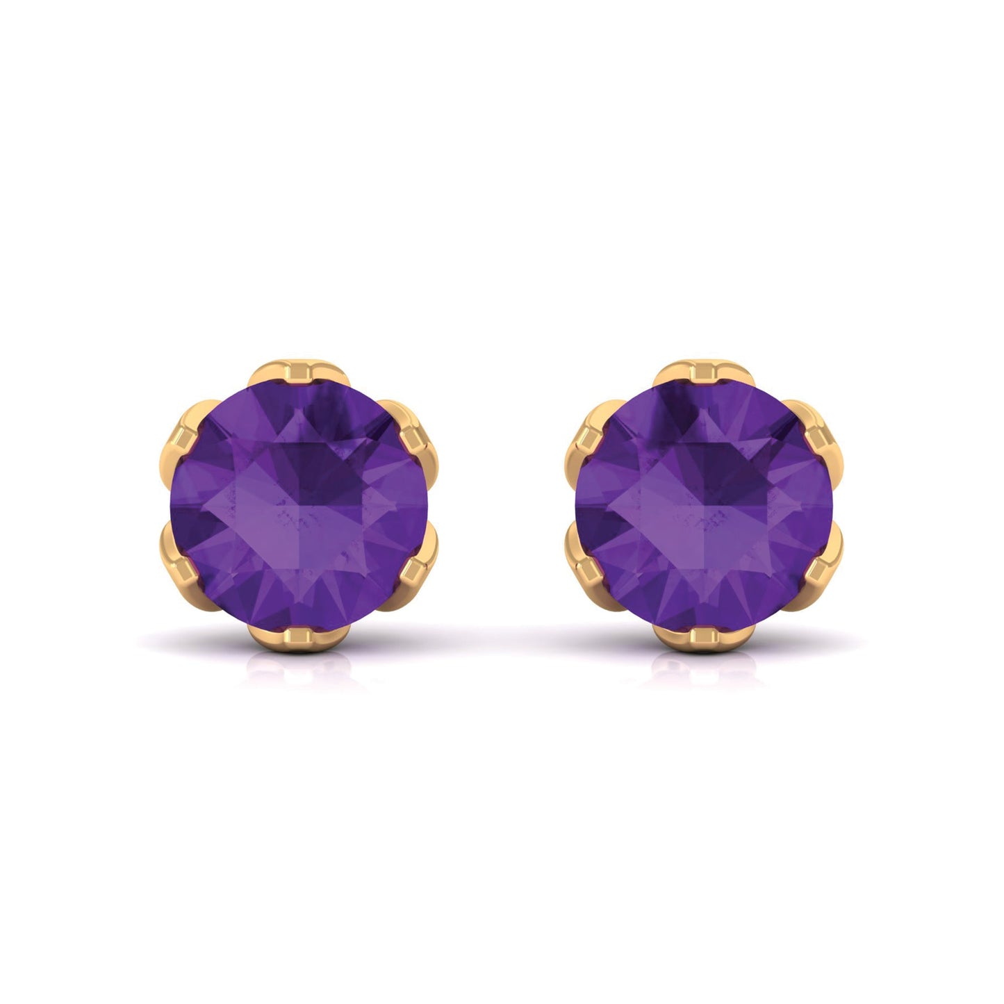 1.50 CT Martini Set Amethyst Solitaire Stud Earrings For Women