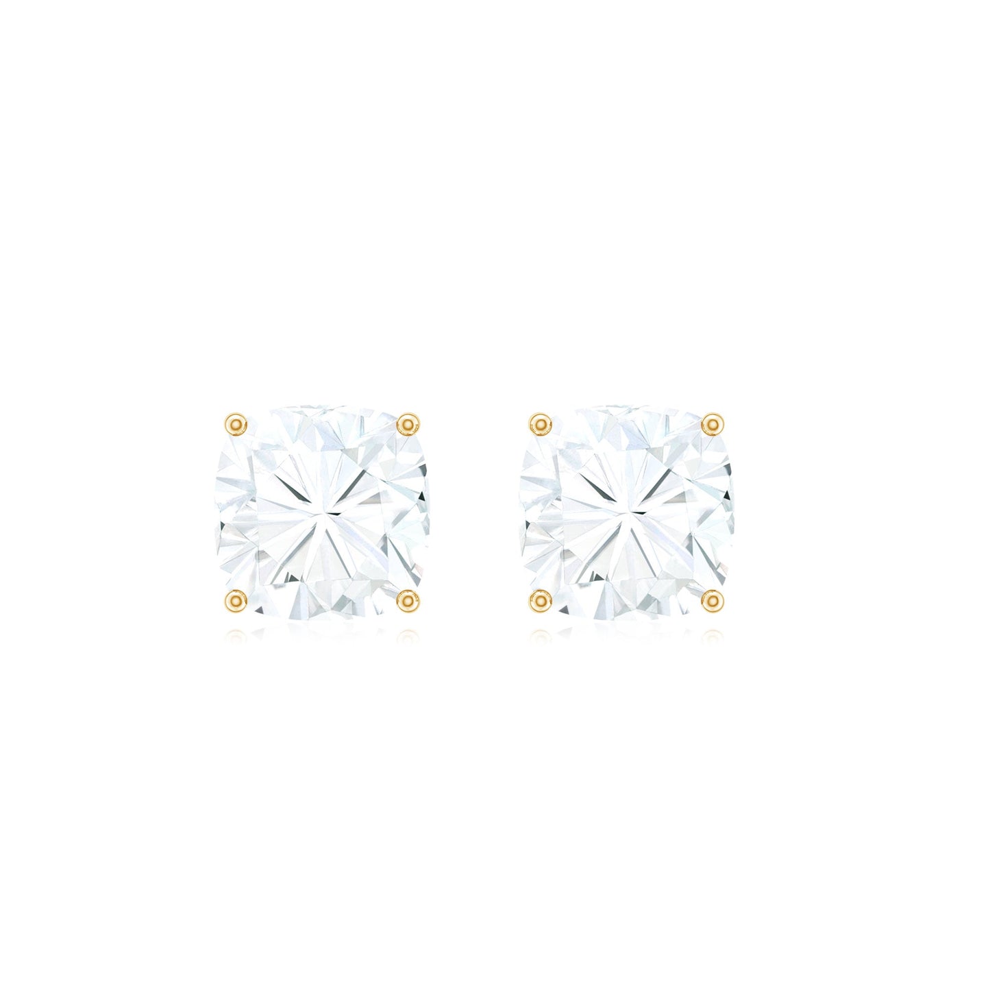 Certified 6 Carat Cushion Cut Moissanite Stud Earrings