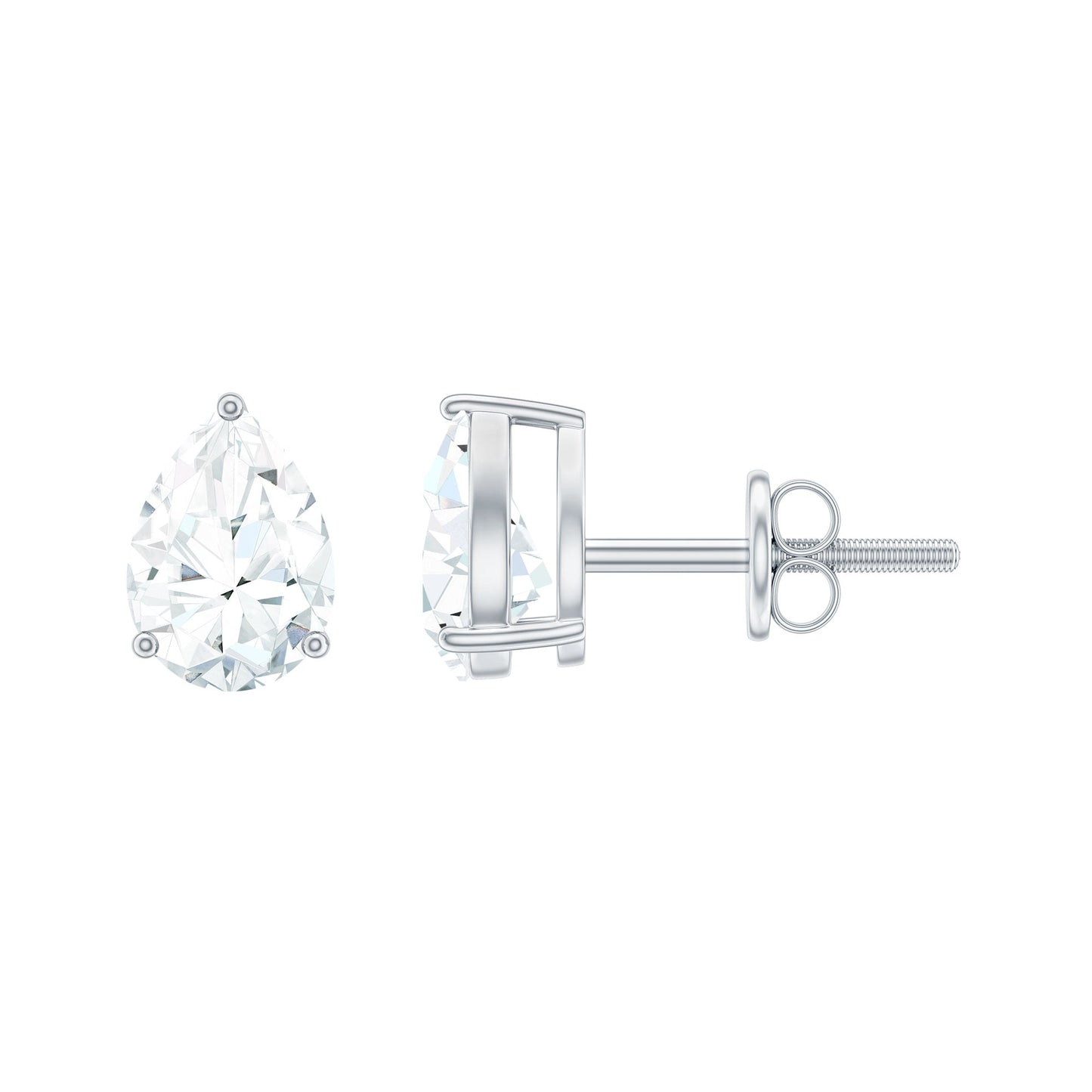 5X7MM Pear Cut Moissanite Teardrop Stud Earrings