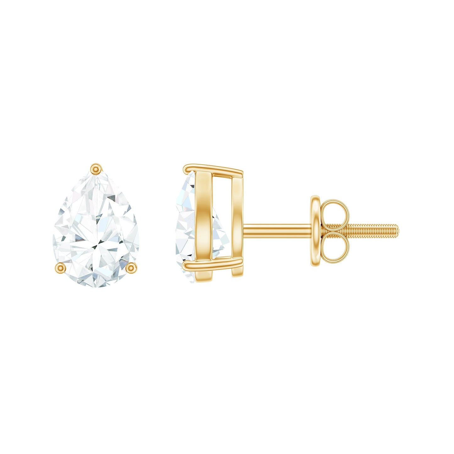 5X7MM Pear Cut Moissanite Teardrop Stud Earrings
