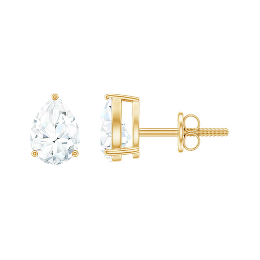 5X7MM Pear Cut Moissanite Teardrop Stud Earrings
