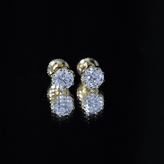 Certified Brilliant Cut 2 CT Moissanite Solitaire Stud Earrings