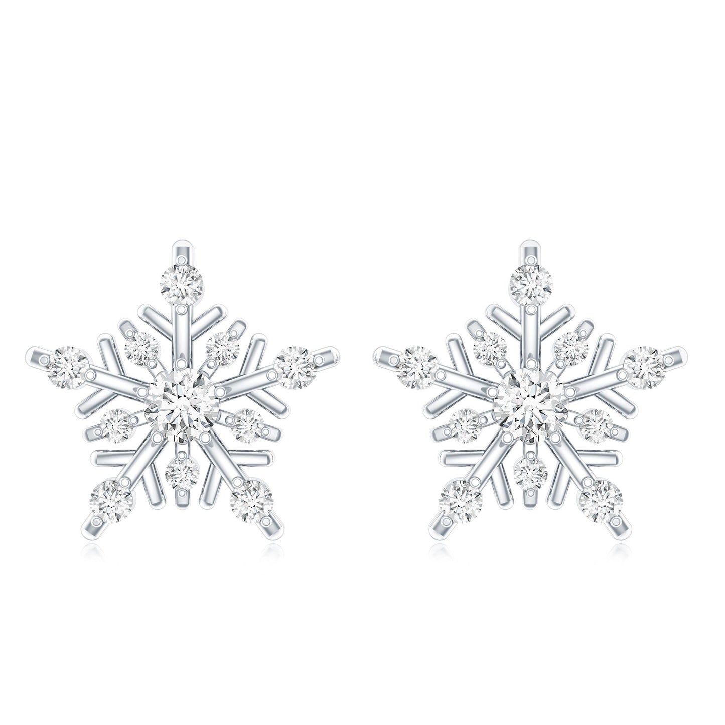 Lab Grown Diamond Icy Snowflake Earrings