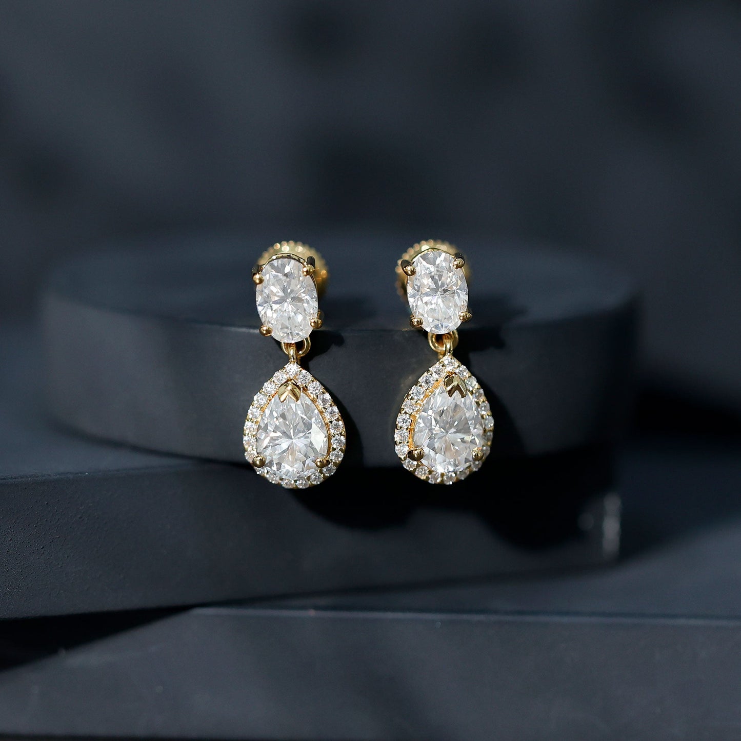 Dangling Lab Grown Diamond Bridal Earrings