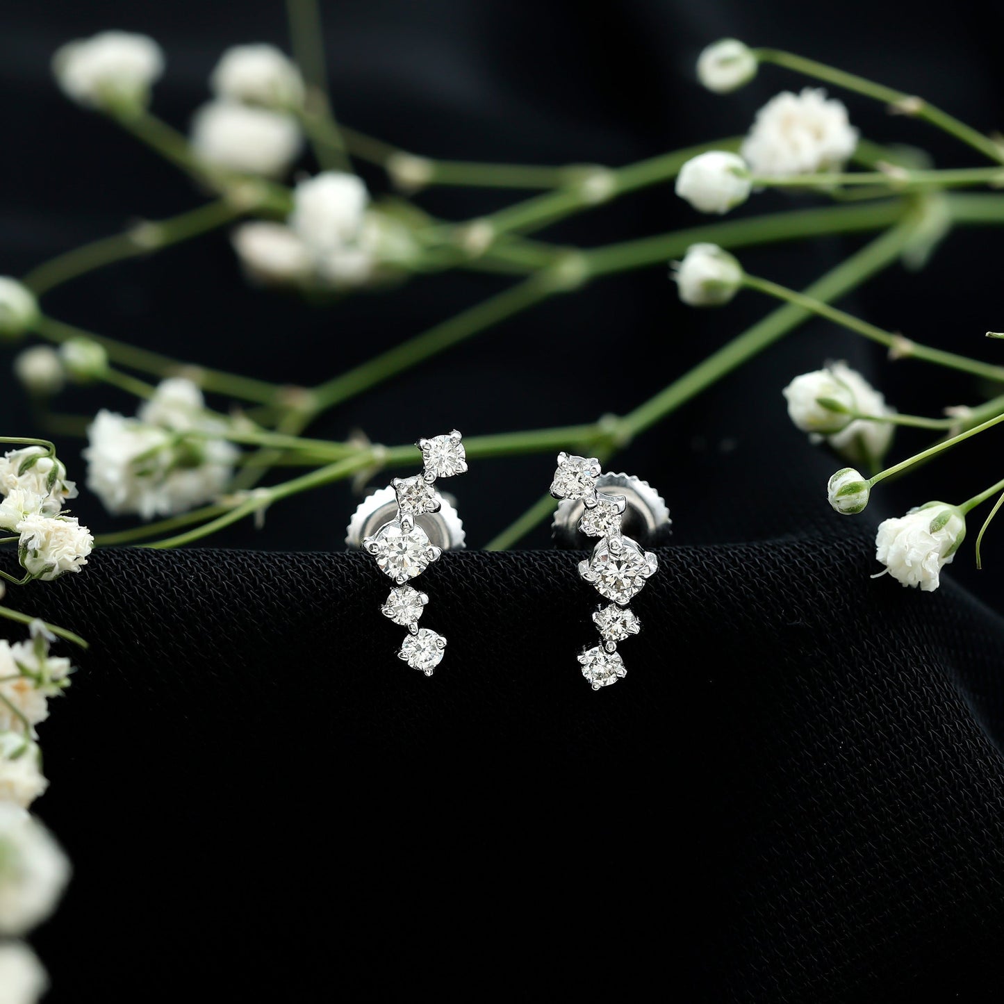 1/2 CT Minimal Diamond Climber and Crawler Earrings