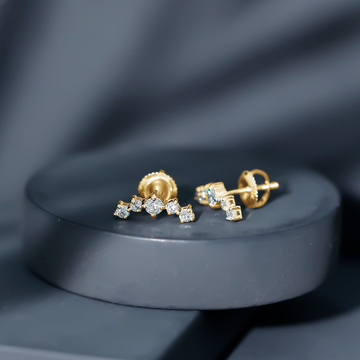 1/2 CT Minimal Diamond Climber and Crawler Earrings
