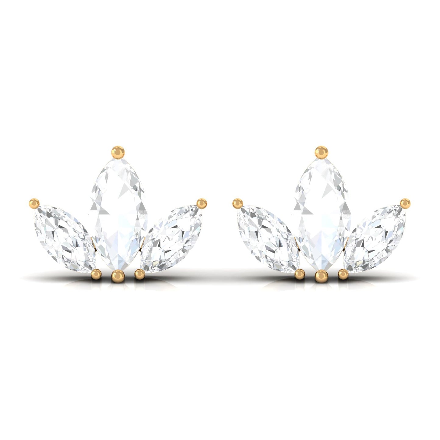 1/2 CT Marquise Cut Diamond Leaf Stud Earrings