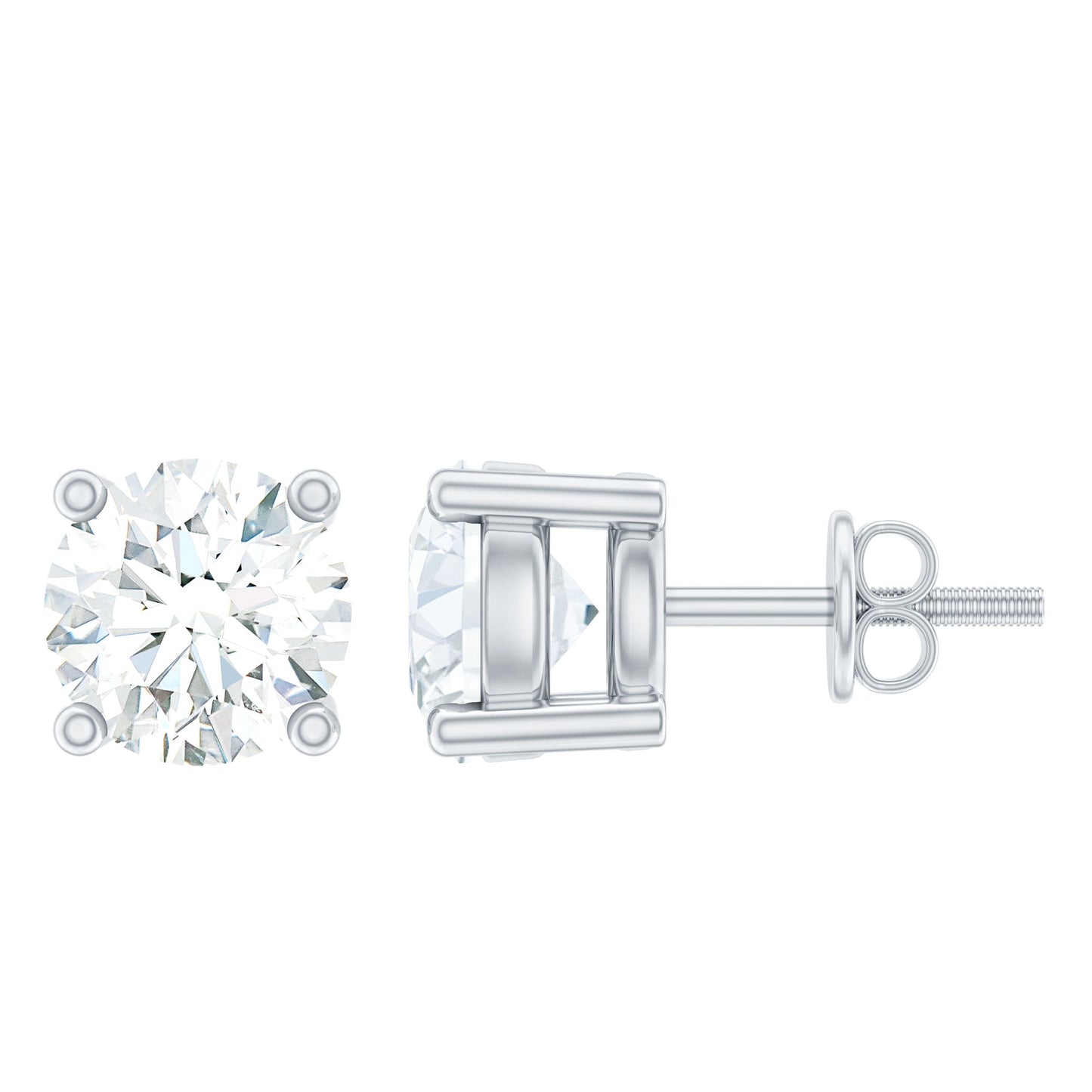 Minimalist Sterling Silver Moissanite Stud Earrings
