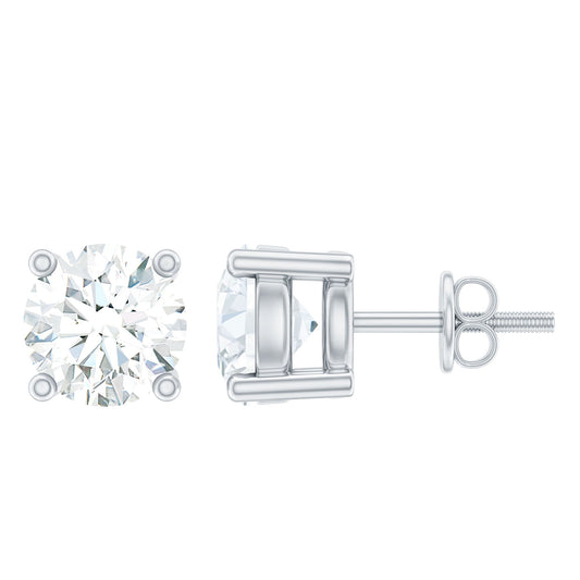 Minimalist Sterling Silver Moissanite Stud Earrings