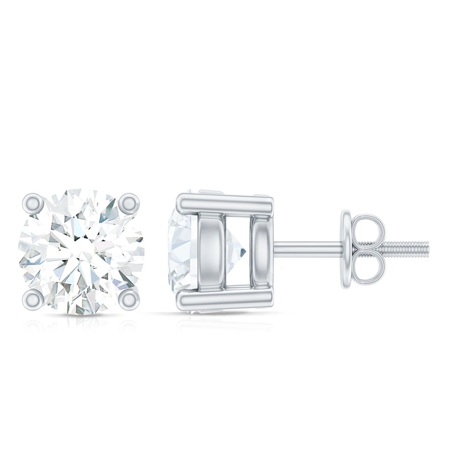 Minimalist Sterling Silver Moissanite Stud Earrings