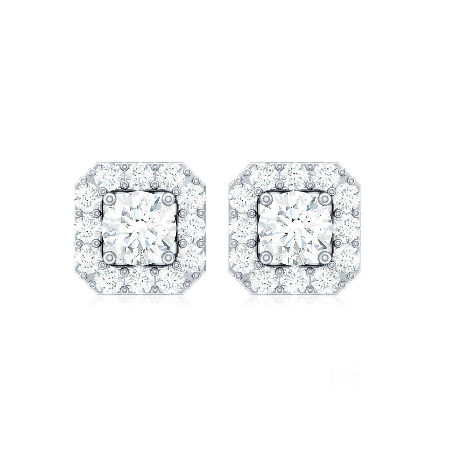 1/4 CT Solitaire Diamond Stud Earrings with Halo