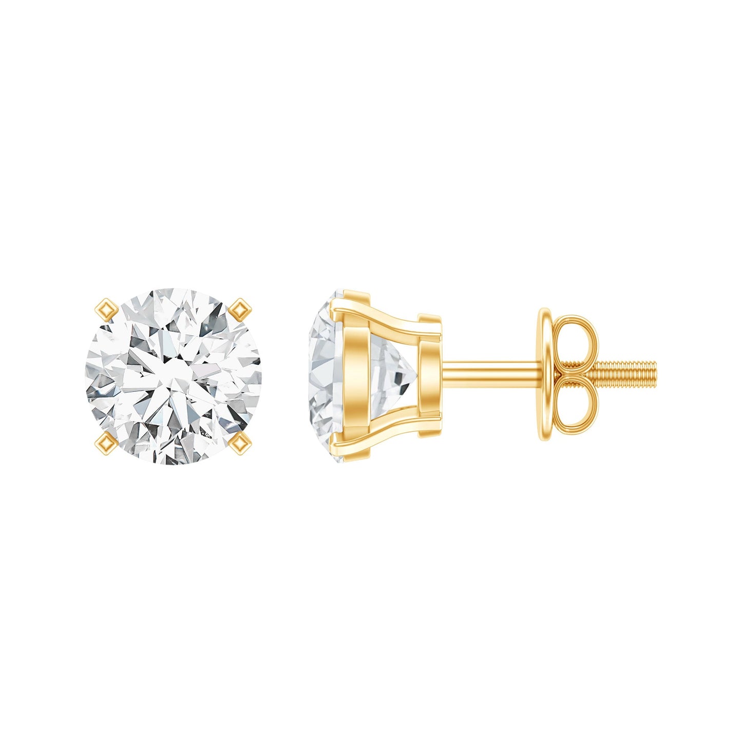 5 MM Round Shape Solitaire Moissanite Stud Earrings