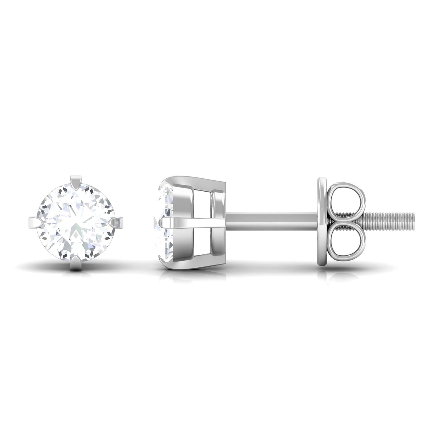 Dainty Diamond Solitaire Stud Earrings