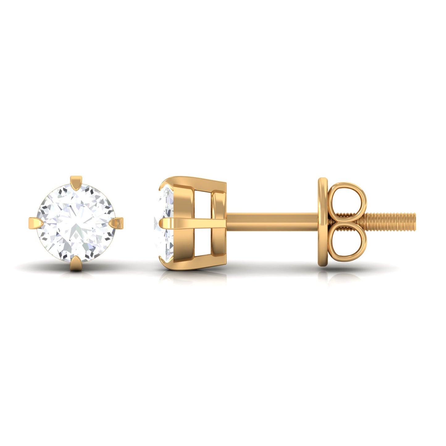 Dainty Diamond Solitaire Stud Earrings