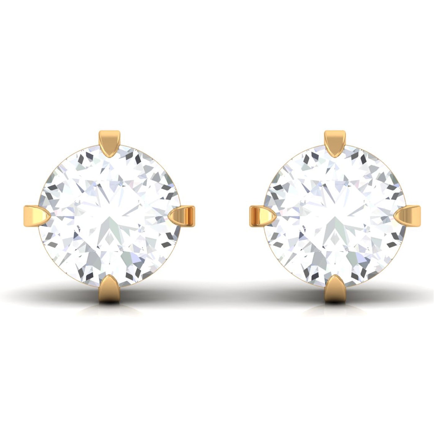 Dainty Diamond Solitaire Stud Earrings