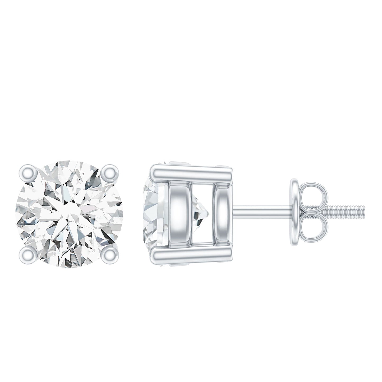 Sterling Silver Moissanite Half Carat Stud Earring