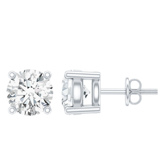 Sterling Silver Moissanite Half Carat Stud Earring