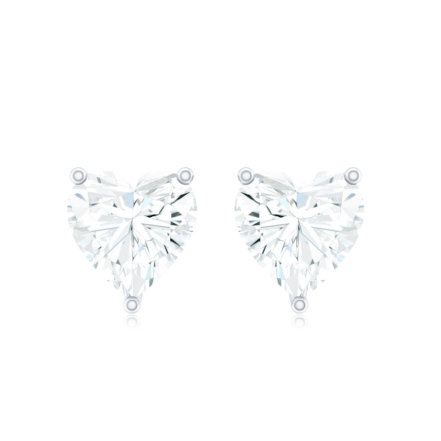 Certified 3 Carat Moissanite Heart Earrings For Women