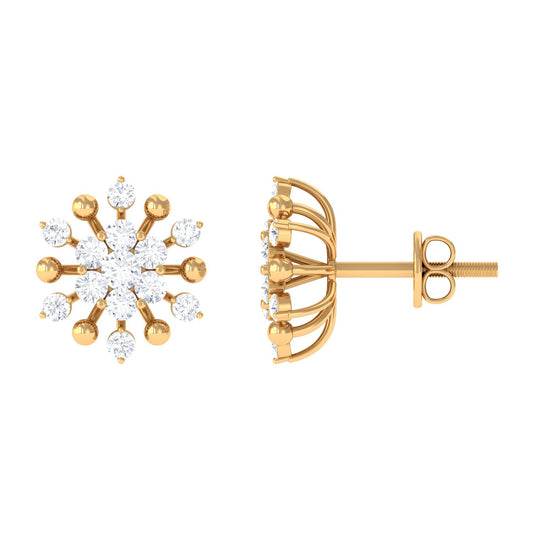 Diamond Cluster Stud Earrings
