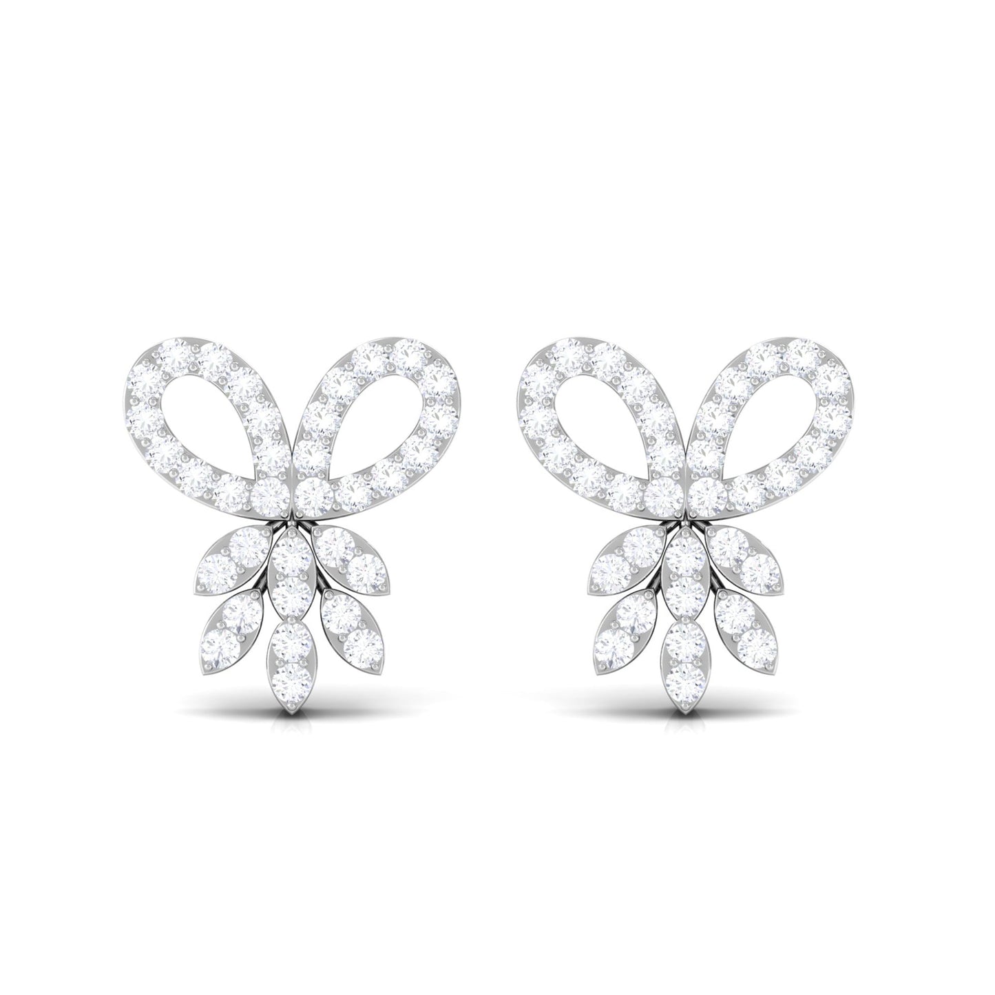 Certified Diamond Bow Earrings For Her