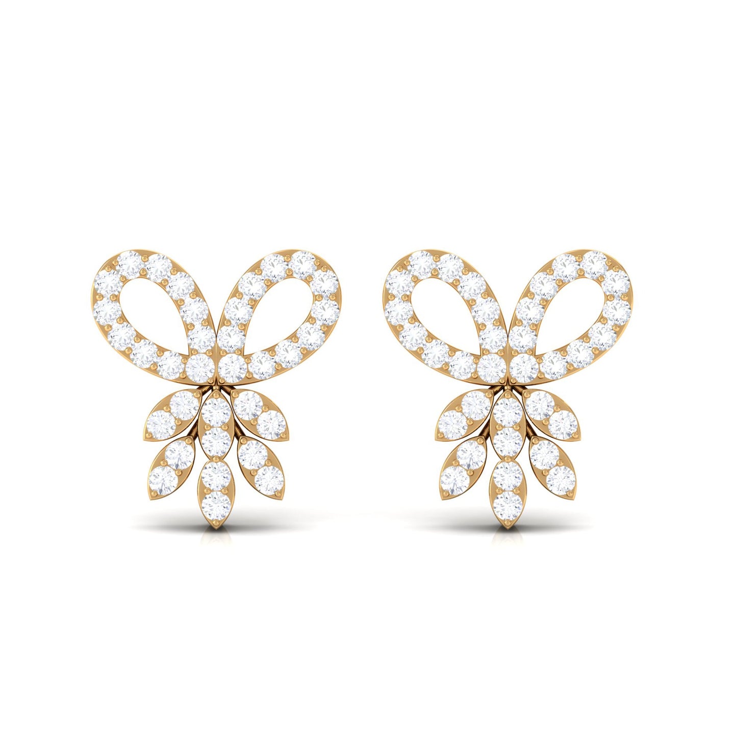 Certified Diamond Bow Earrings For Her