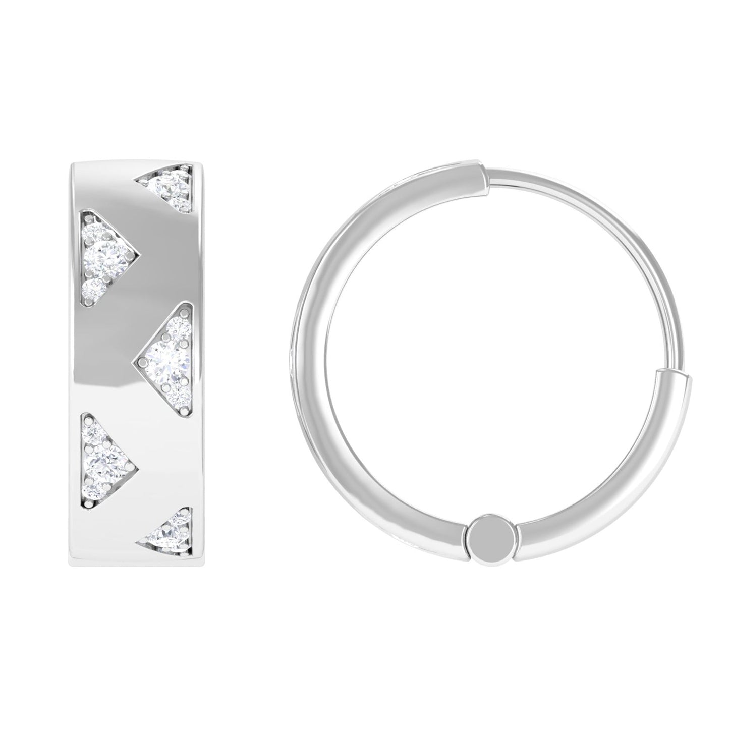 Certified Moissanite Hinged Hoop Earrings for Women