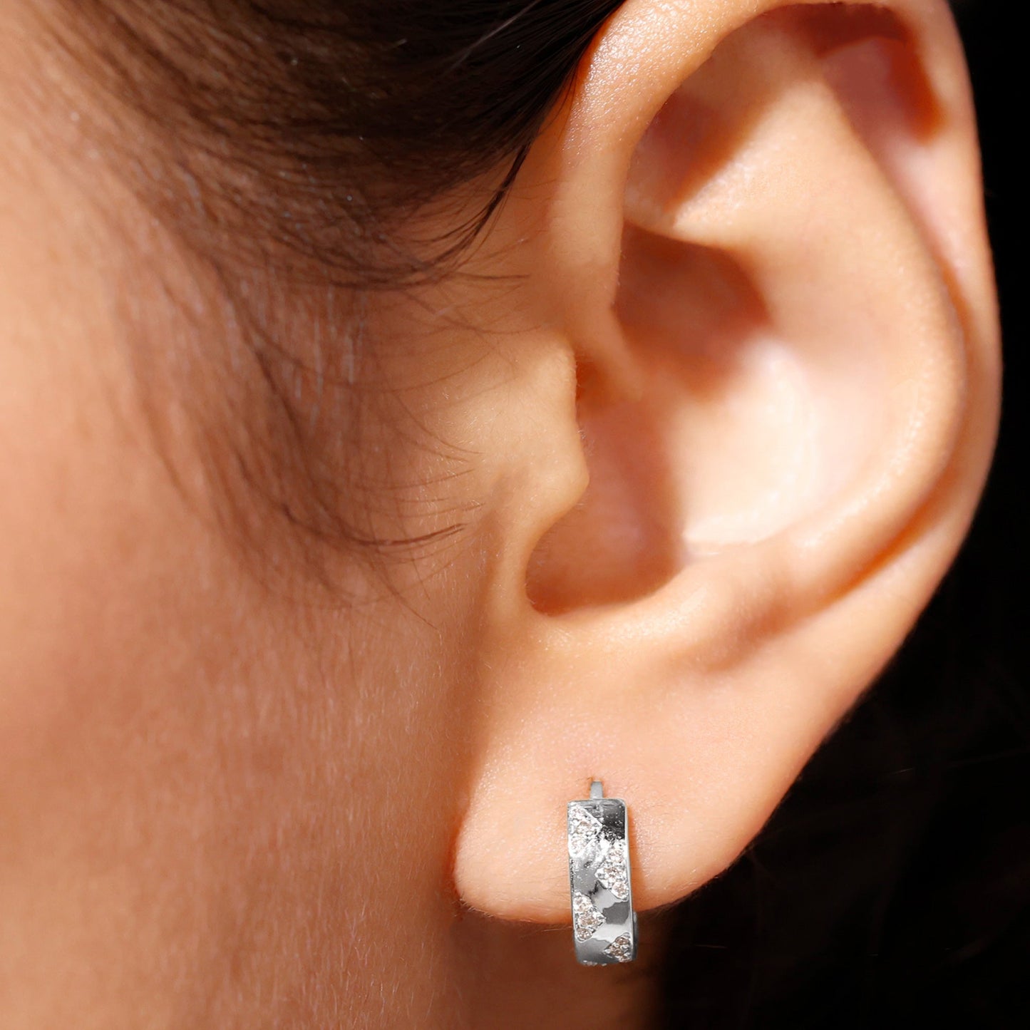 Certified Moissanite Hinged Hoop Earrings for Women