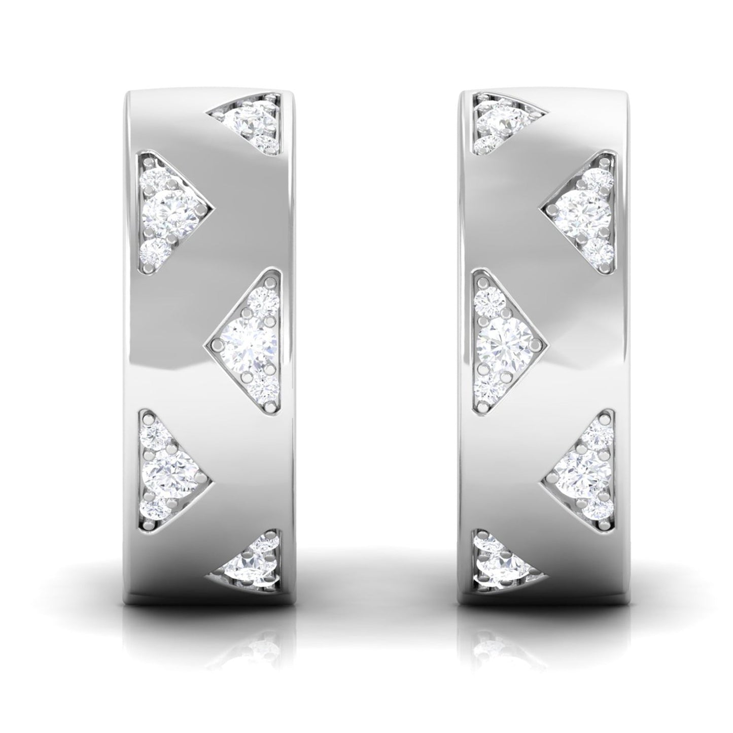 Certified Moissanite Hinged Hoop Earrings for Women