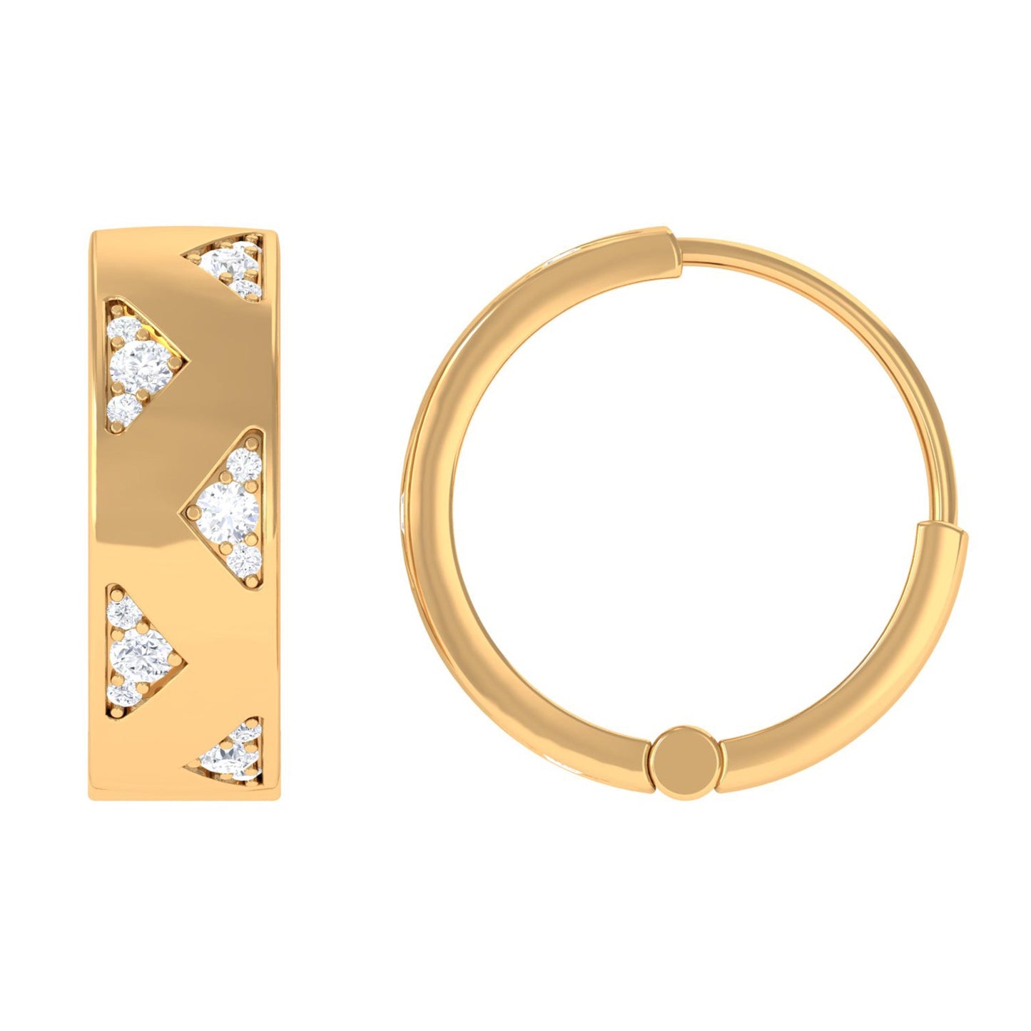 Certified Moissanite Hinged Hoop Earrings for Women