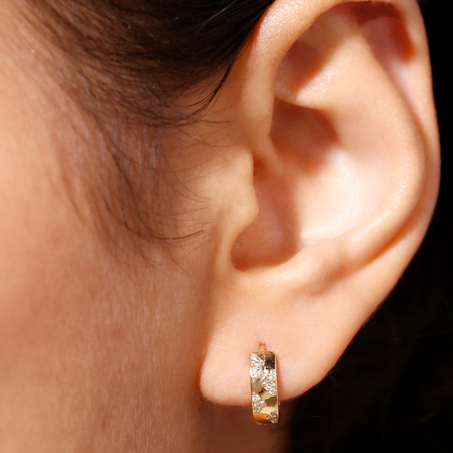 Certified Moissanite Hinged Hoop Earrings for Women