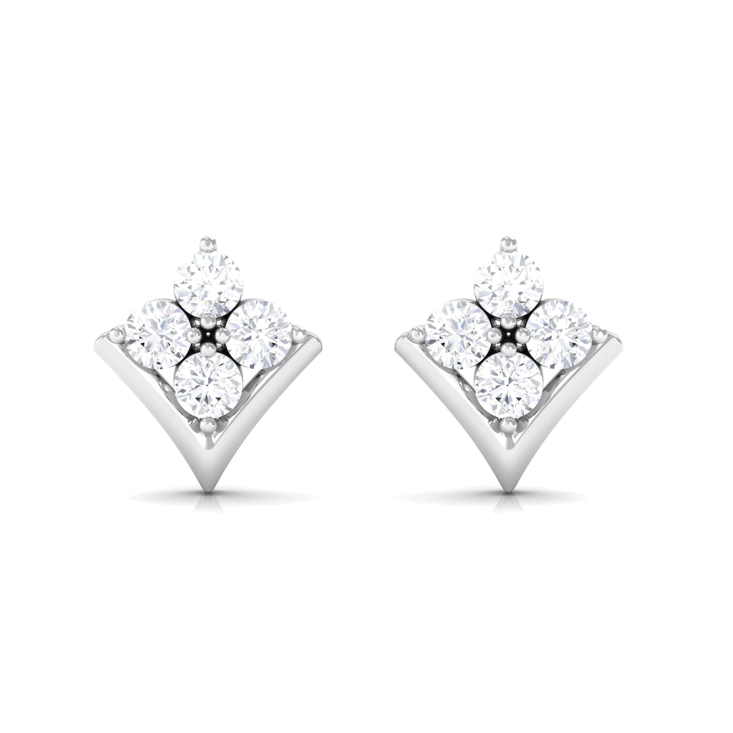 Certified Moissanite Flower Stud Earrings for Her