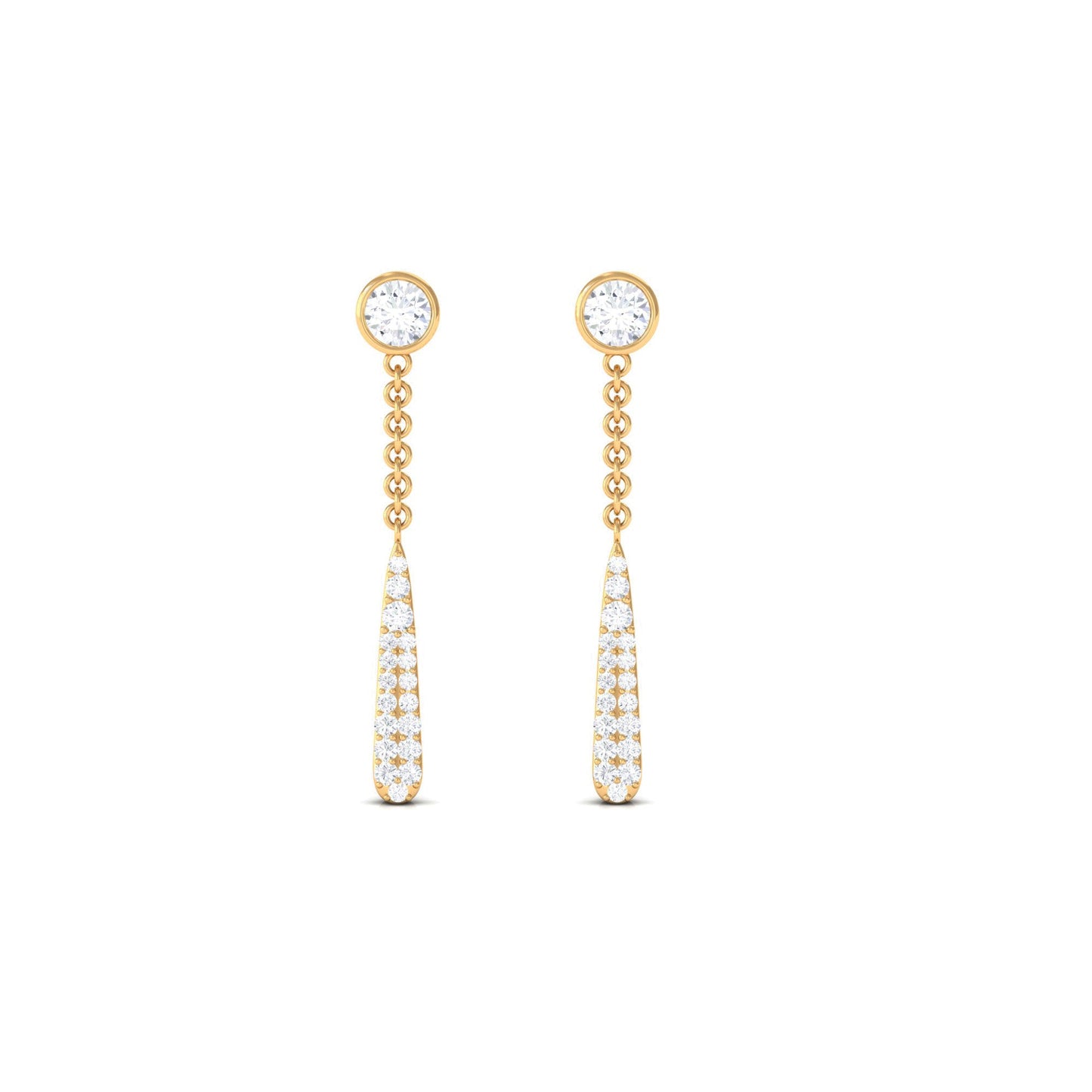 0.50 CT Certified Moissanite Chain Dangle Earrings