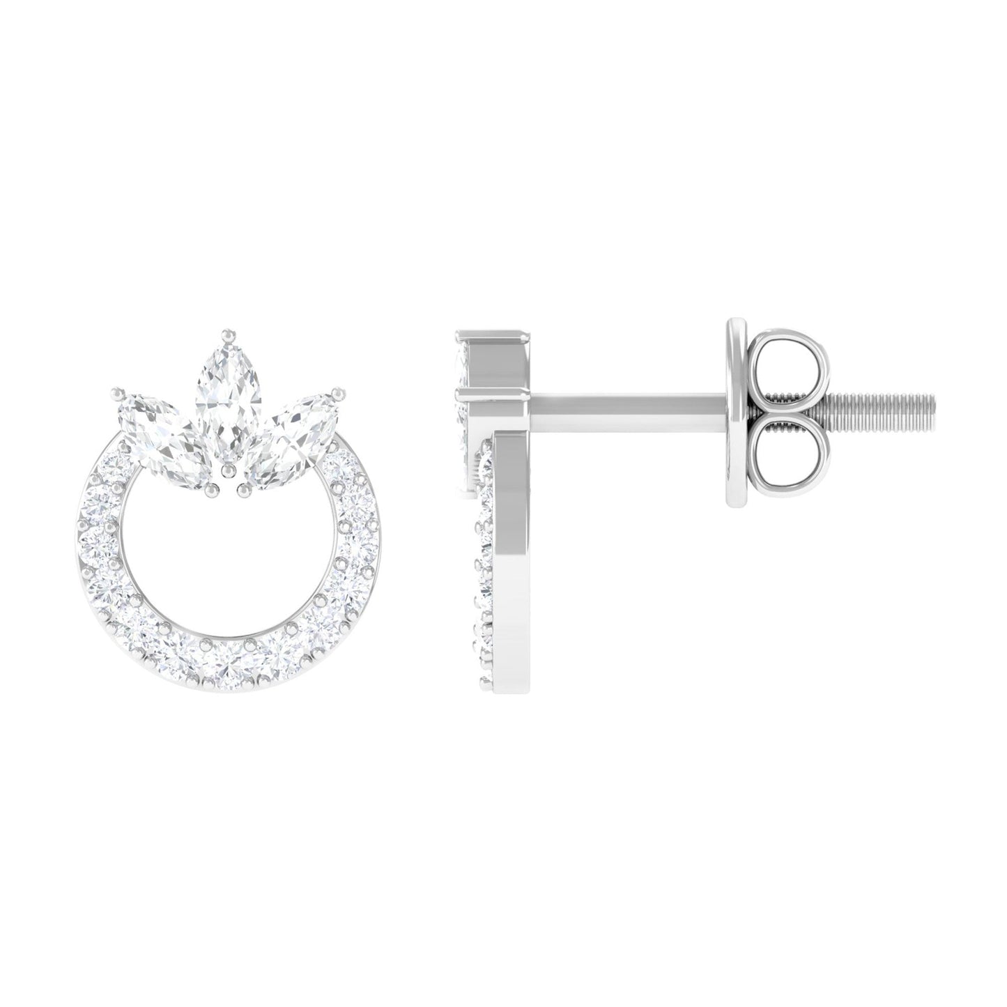 1/2 CT Moissanite Circle Eternity Stud Earrings