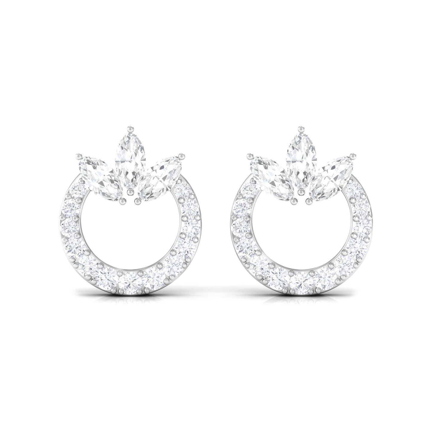 1/2 CT Moissanite Circle Eternity Stud Earrings