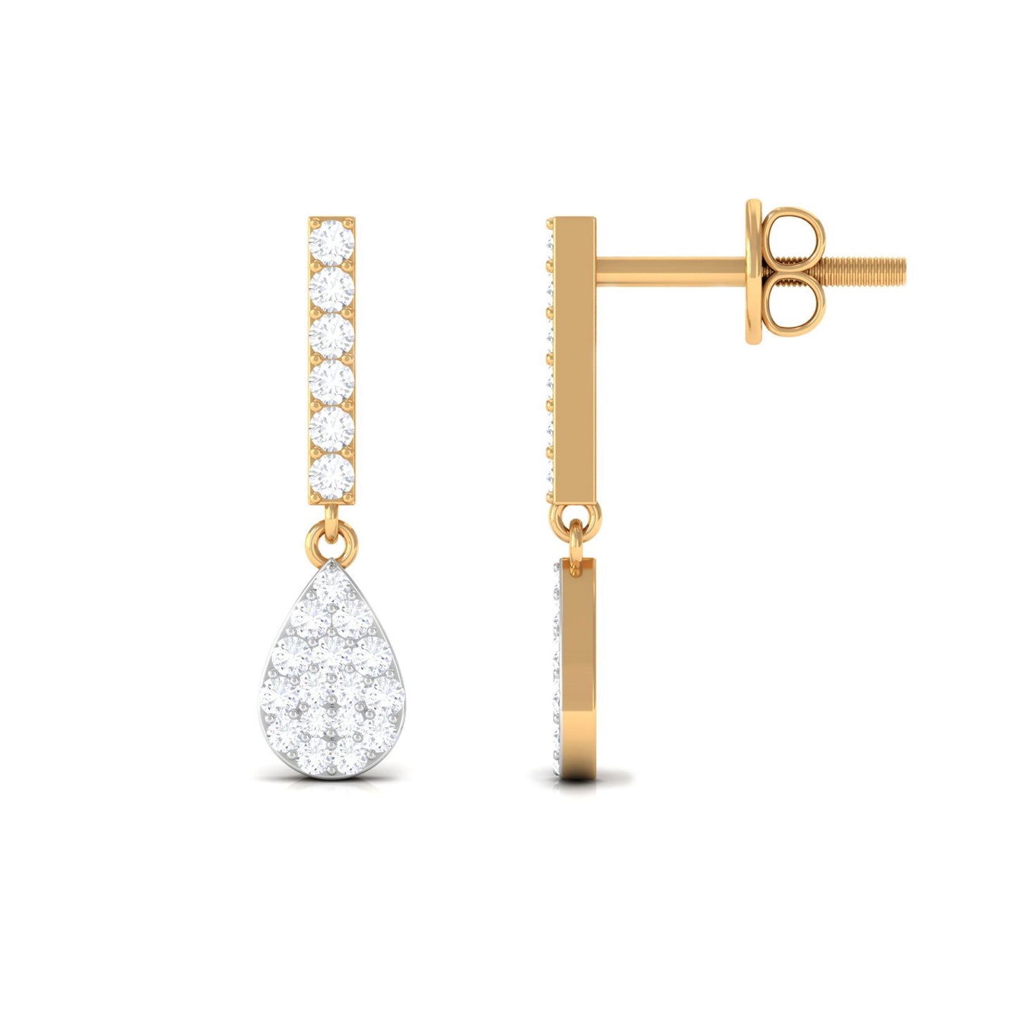 1/4 CT Certified Moissanite Dangle Drop Earrings