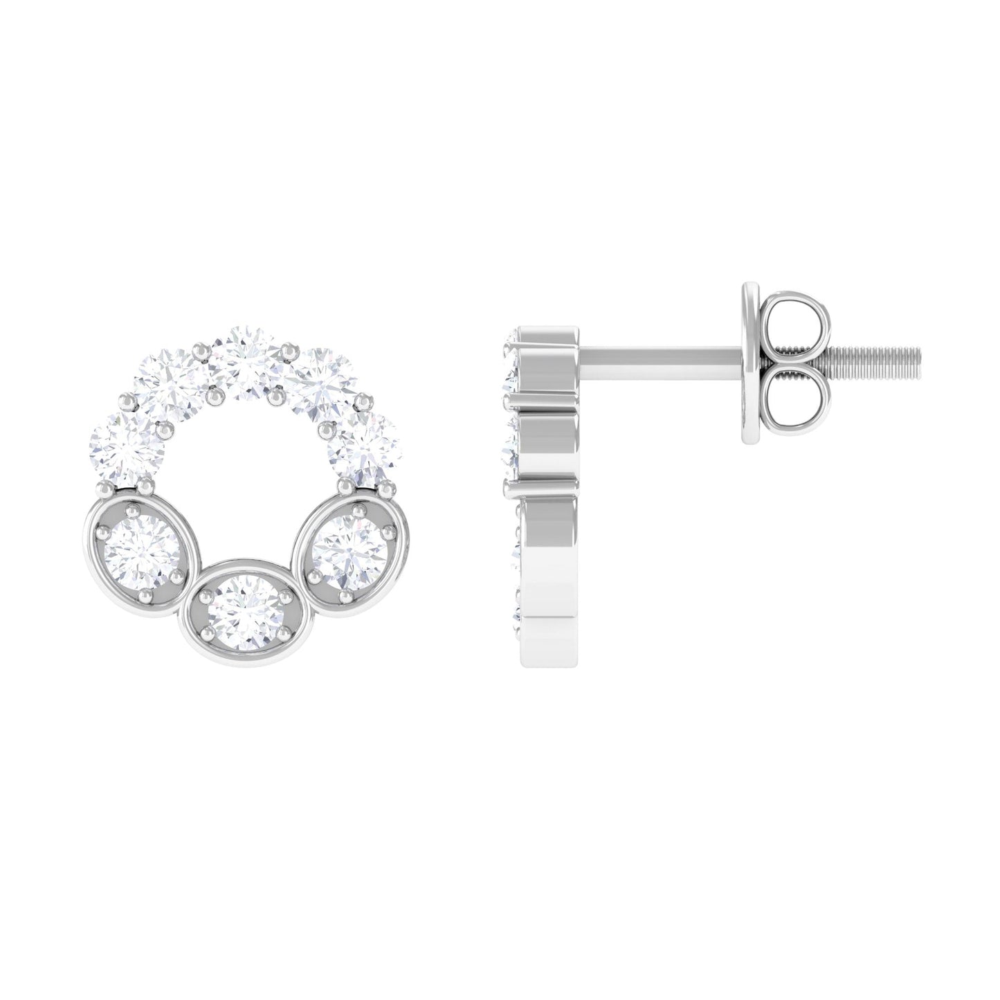 1 CT Certified Moissanite Designer Eternity Stud Earrings
