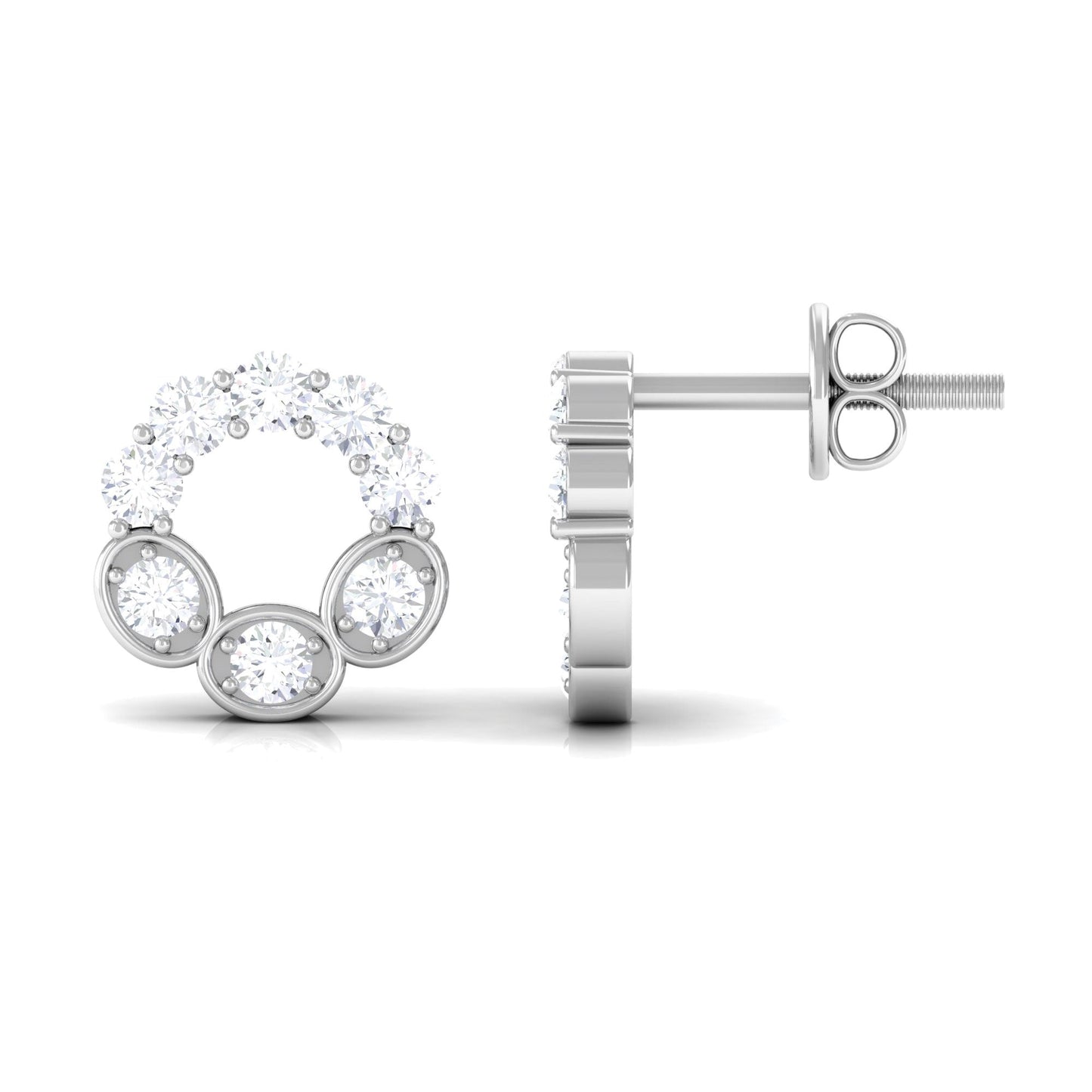 1 CT Certified Moissanite Designer Eternity Stud Earrings