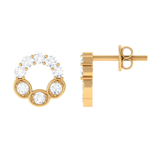 1 CT Certified Moissanite Designer Eternity Stud Earrings
