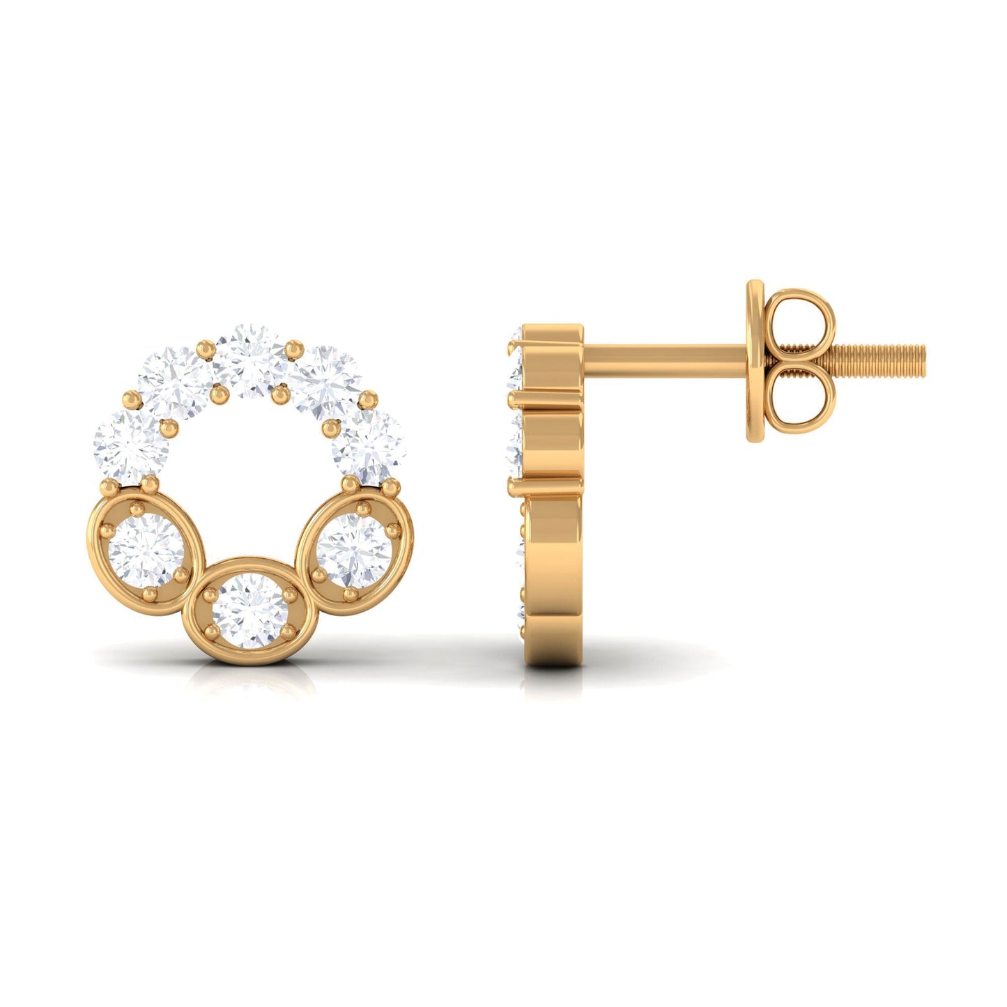 1 CT Certified Moissanite Designer Eternity Stud Earrings