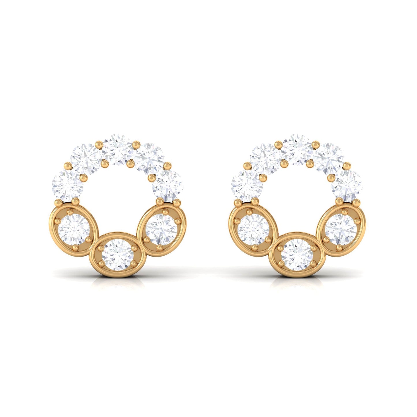 1 CT Certified Moissanite Designer Eternity Stud Earrings