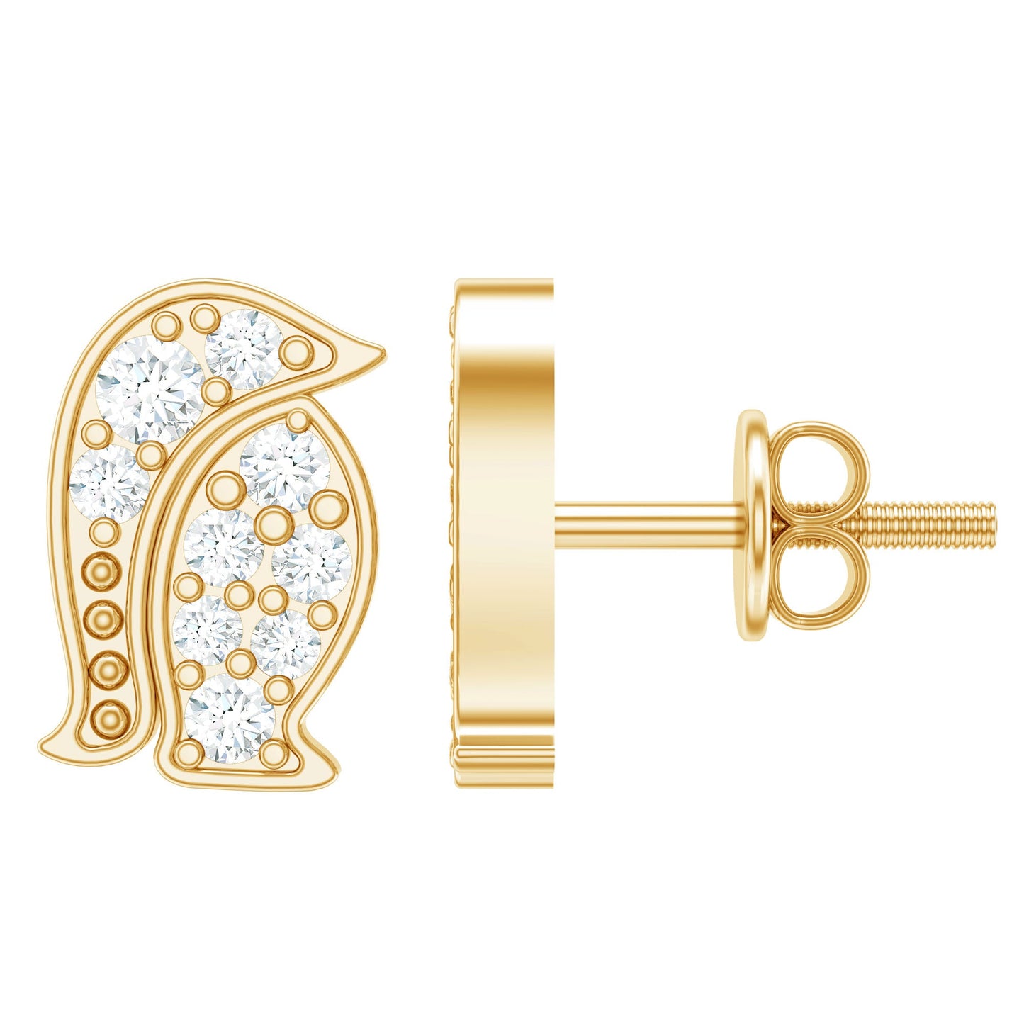 Natural Diamond Christmas Penguin Earrings With Certificate