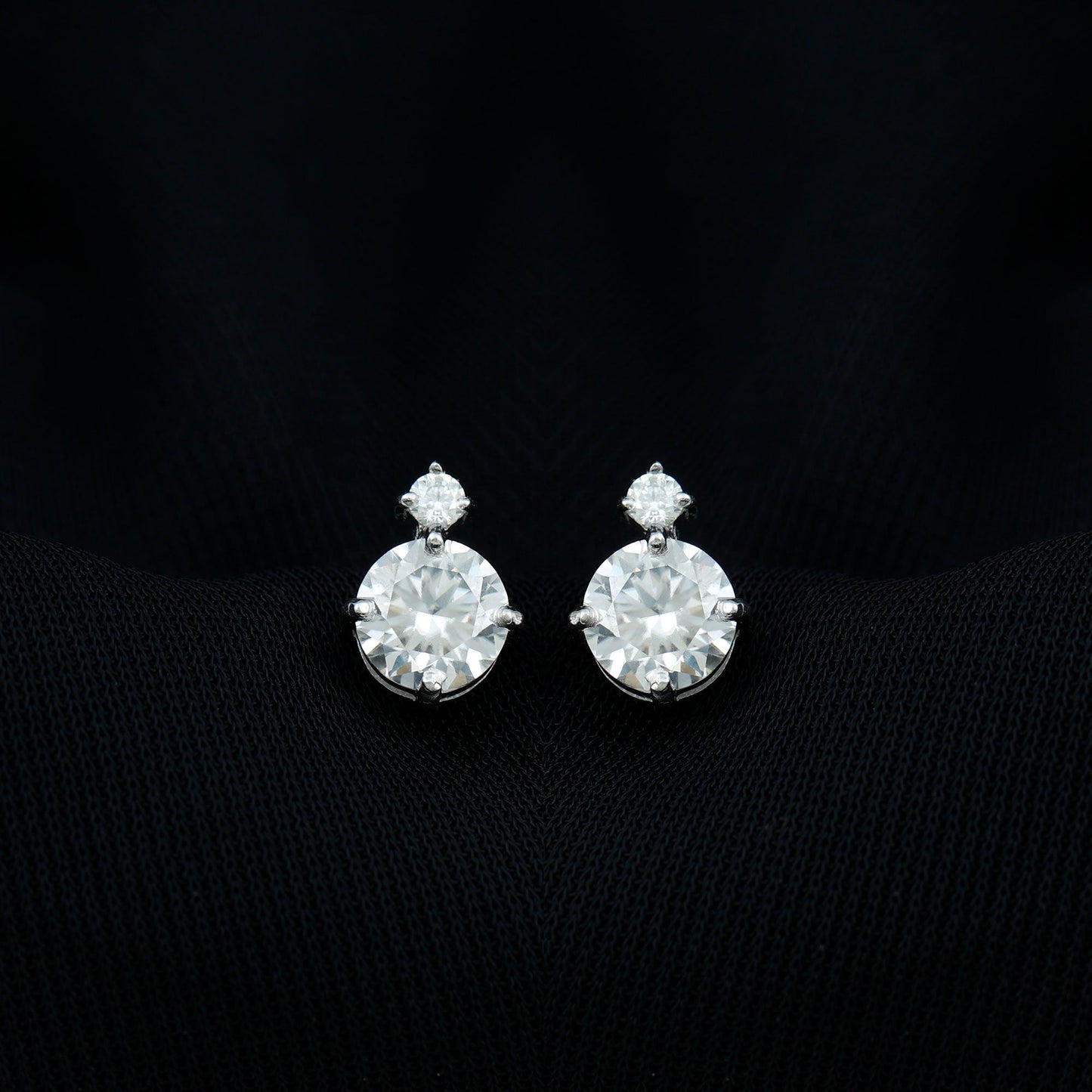 Lab 6 MM Round Diamond Solitaire Stud Earrings