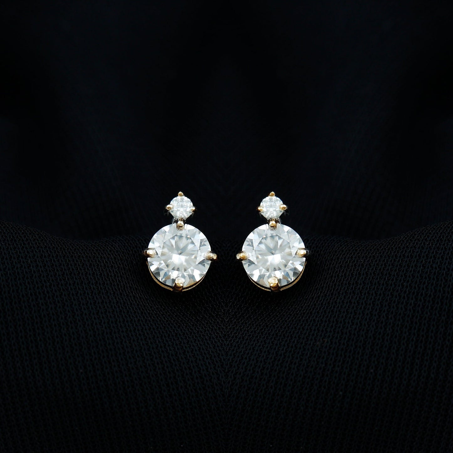 Lab 6 MM Round Diamond Solitaire Stud Earrings