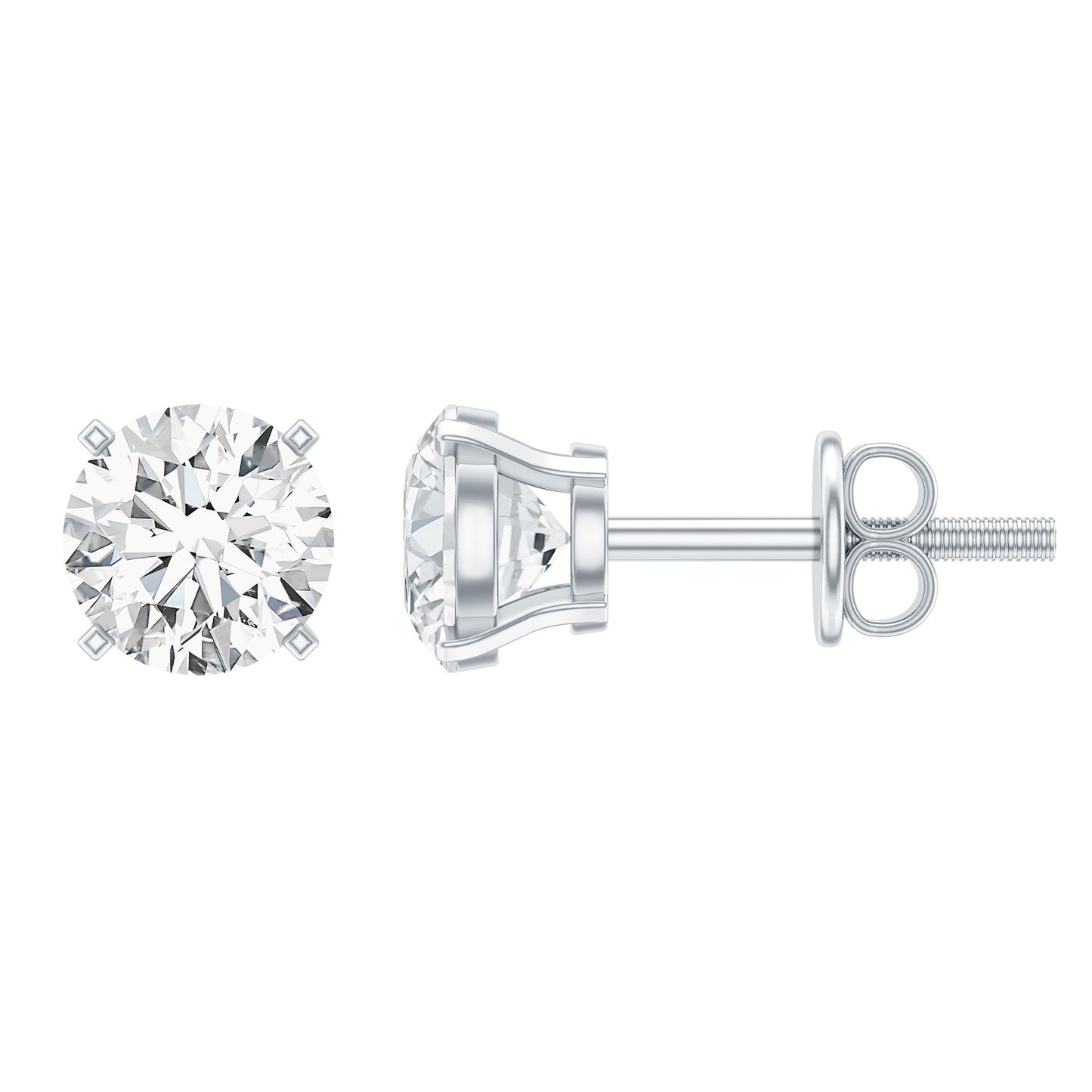 Brilliant Cut Lab Grown Diamond 1 Carat Stud Earrings