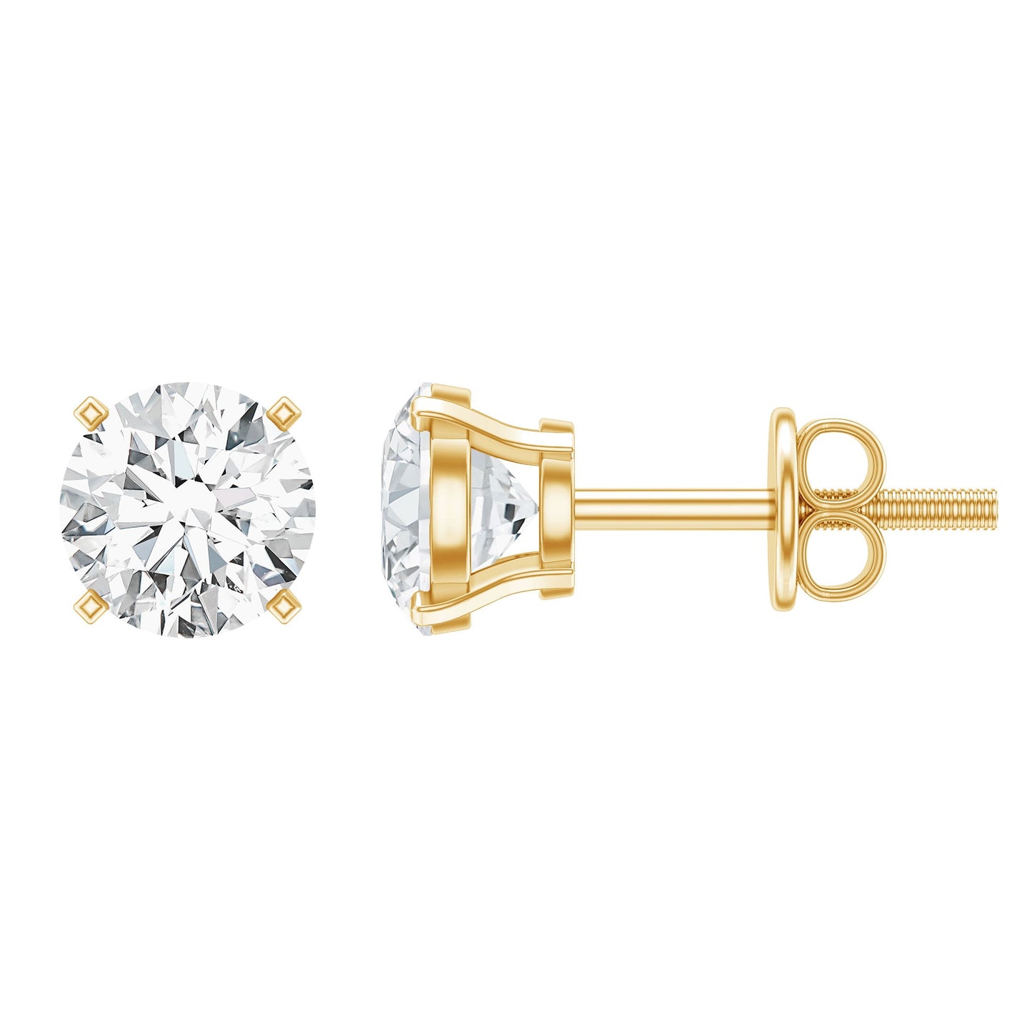 Brilliant Cut Lab Grown Diamond 1 Carat Stud Earrings